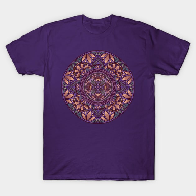 Floral Star Pacific Mandala T-Shirt by AprilAppleArt